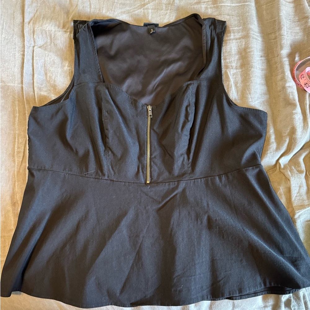 Torrid Black Tank Top with Front Zipper